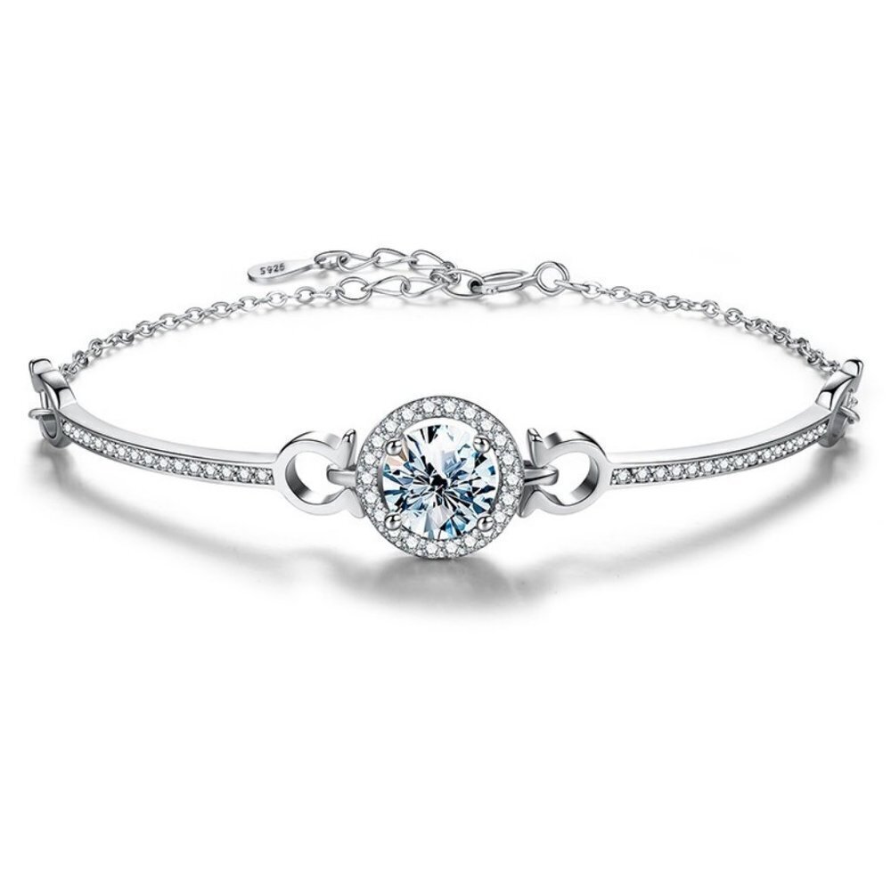Certified 1ct. Moissanite Bracelet Round Stud  Diamond NEW